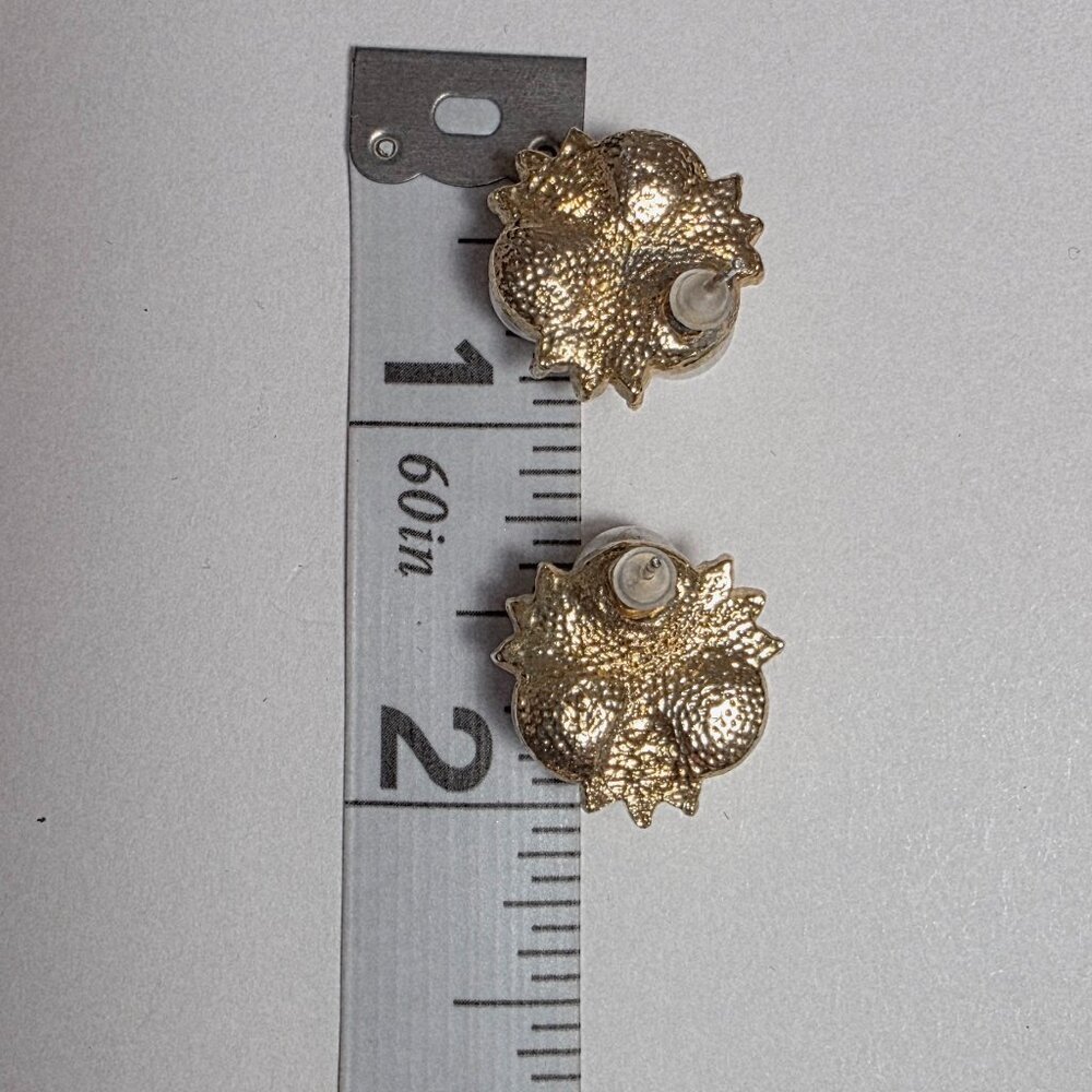 Premier Jewelry - Gold Tone Faux Pearl Cluster Stud Earrings - Picture 5 of 5
